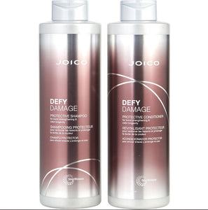 JOICO Defy Damage Protective Shampoo & Conditioner Liter Duo