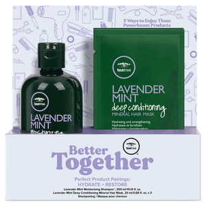 Paul Mitchell Tea Tree Lavender Mint Moisturizing Shampoo + 3 Deep Conditioner hair and scalp Treatment Duo